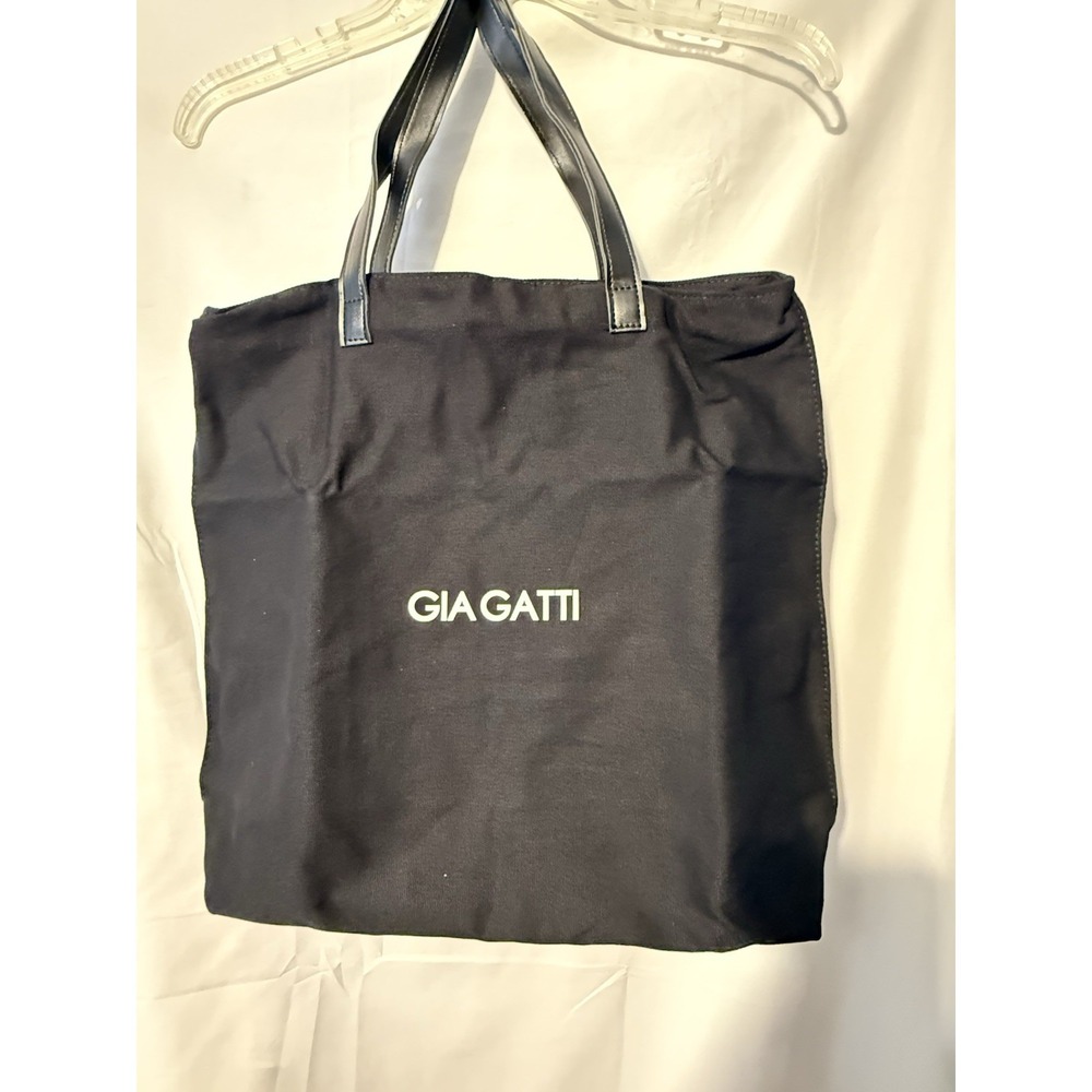 Gia Gatti Medium Canvas Tote Bag Black Shoulder Shopper NWT Travel Work